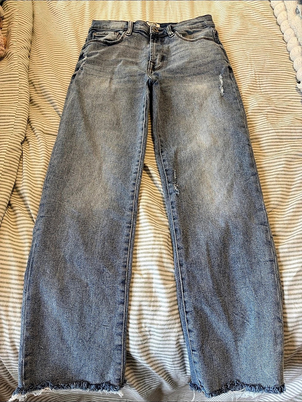 Kensie The Allie High Rise Slim Straight Jeans in Blue